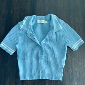 Meshki Knit Ribbed Polo